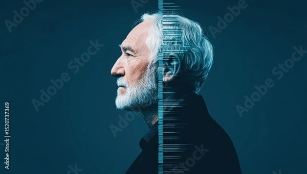 Obraz Senior Man Profile Portrait
