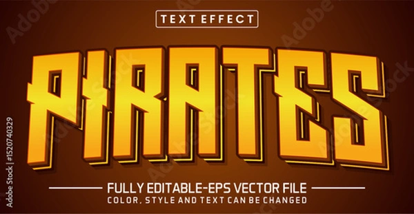 Fototapeta Pirates font Text effect editable
