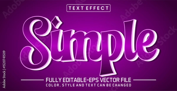 Fototapeta Simple font Text effect editable