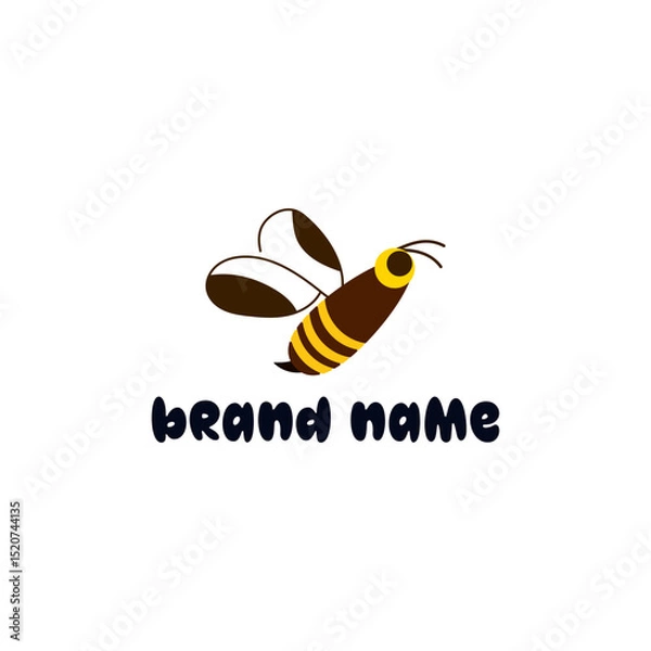 Fototapeta ILLUSTRATION SIMPLE BEE ABSTRACT LOGO ICON BROWN YELLOW COLOR DESIGN VECTOR