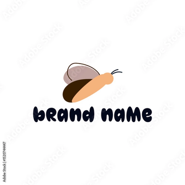 Fototapeta ILLUSTRATION ABSTRACT BUTTERFLY WINGS BROWN ORANGE FLAT PASTEL COLOR.LOGO ICON DESIGN TEMPLATE ELEMENT VECTOR	