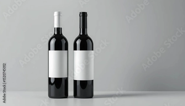 Fototapeta wine bottles product mockup
