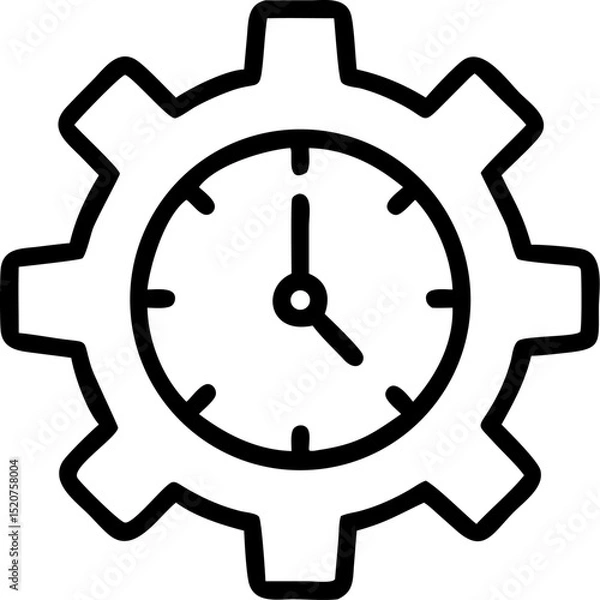 Fototapeta time management vector outline icon on white or transparent background