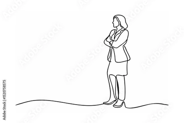 Fototapeta Businesswoman continuous line drawing minimalist style