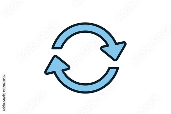 Fototapeta Circular Arrows Showing Rotation or Refresh Process