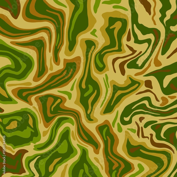 Fototapeta Abstract patches on wild animal, leopard, jaguar skin Camouflage geometric design in green, brown, yellow natural colors