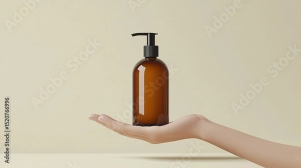 Obraz A bottle of hand sanitizer on white background