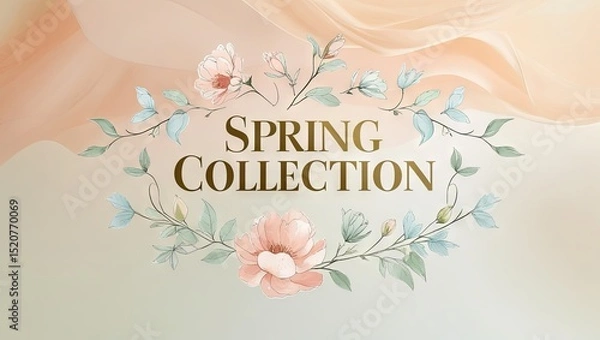 Obraz Bright and elegant banner for spring collection featuring blooming flowers, soft pastel colors, and fresh seasonal vibes — perfect for fashion, beauty, or lifestyle promotions