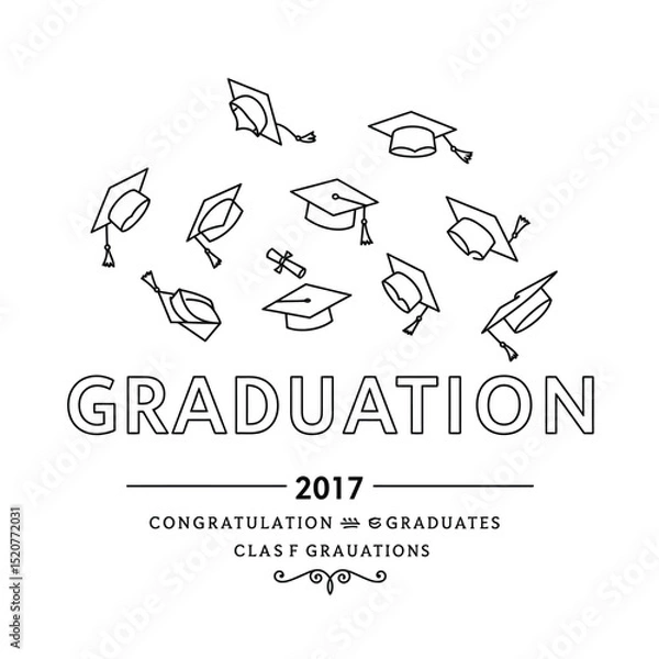 Fototapeta Class of 2026 - Typography. black text isolated white background. Vector illustration of a graduating class of 2026. graphics elements for t-shirts, and the idea for the sign