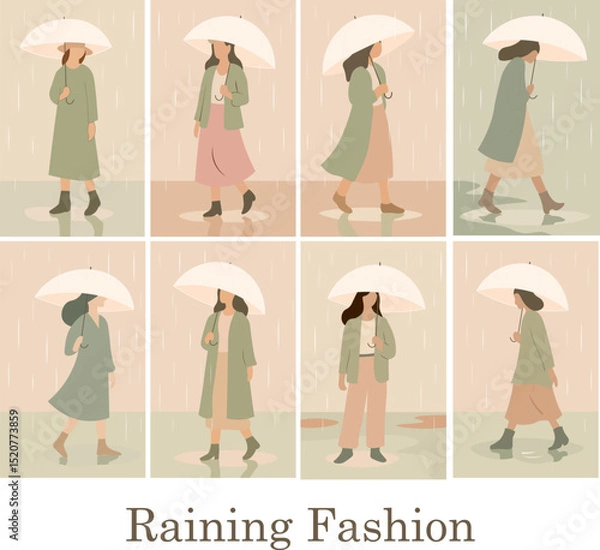 Obraz Raining Fashion Different Post soft pink and sage