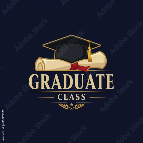 Fototapeta Class of 2026 - Typography. black text isolated white background. Vector illustration of a graduating class of 2026. graphics elements for t-shirts, and the idea for the sign