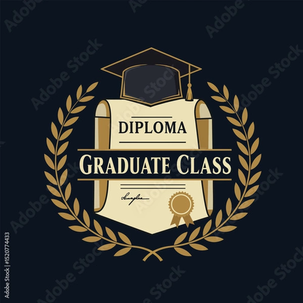 Fototapeta Class of 2026 - Typography. black text isolated white background. Vector illustration of a graduating class of 2026. graphics elements for t-shirts, and the idea for the sign