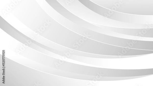Obraz Elegant modern white and gray curved background. Minimalist abstract flow lines for modern business wallpaper, presentation, banner, cover, template design, website, and more
