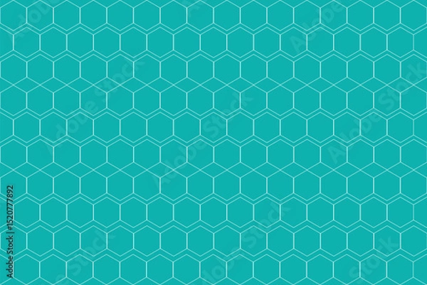 Obraz Abstract teal background featuring geometric honeycomb shapes and seamless pattern design