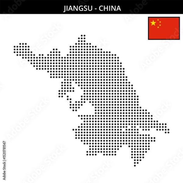 Fototapeta Medium dots map of jiangsu in China