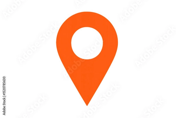 Fototapeta Orange map pointer marking specific geographical location, pinpointing exact spot against transparent backdrop