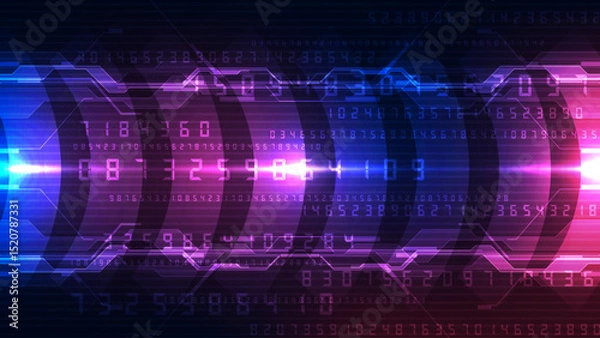 Fototapeta Abstract technology digital hi tech background. Futuristic concept vector illustration.
