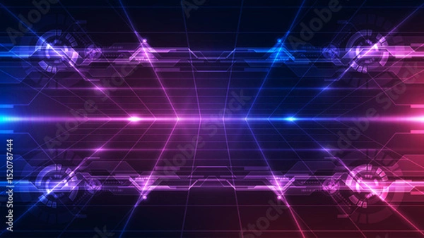 Fototapeta Abstract technology background. Futuristic interface. Vector illustration for your design