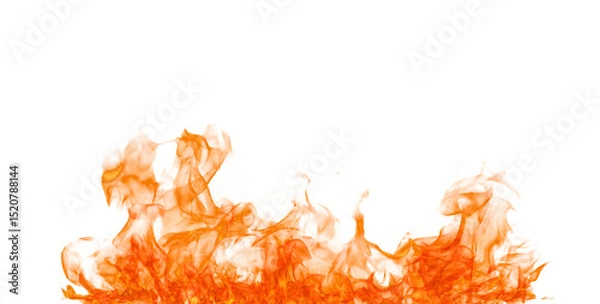 Obraz Fire flame on transparent background isolated png..