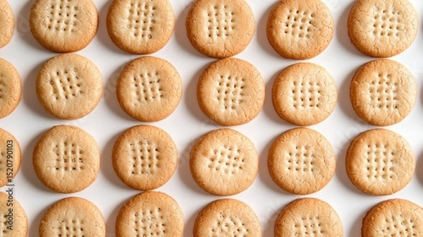 Obraz Rows of Delicious Crunchy Cookies with Unique Pattern on Surface