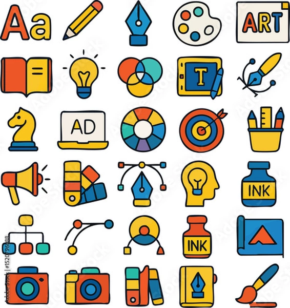 Fototapeta set of icons for web design