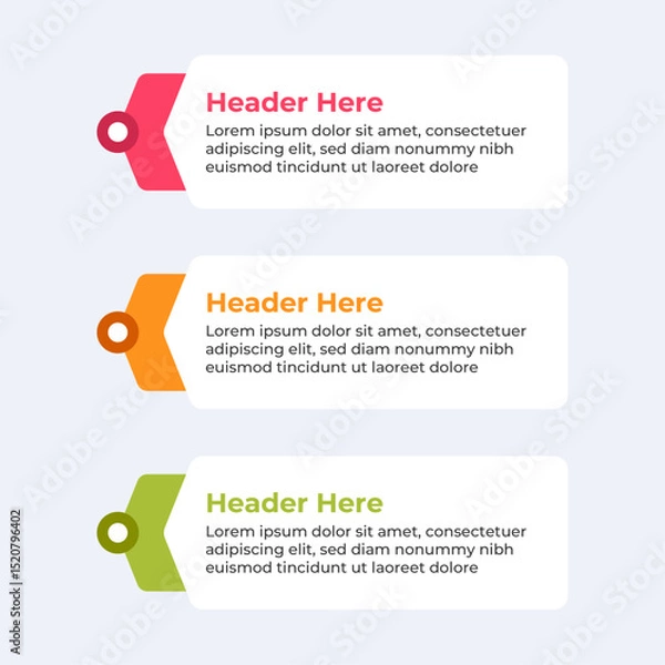 Obraz Three colorful headers with placeholders.