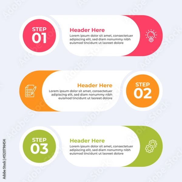 Obraz Three colorful headers with placeholders.