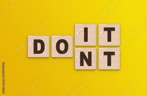 Fototapeta Doit or dont. Personal development and career growth or change yourself. Occupation advancement, job opportunities, or self improvement