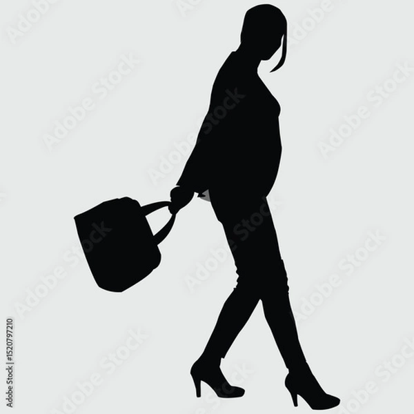 Obraz silhouette of a woman with a hand bag