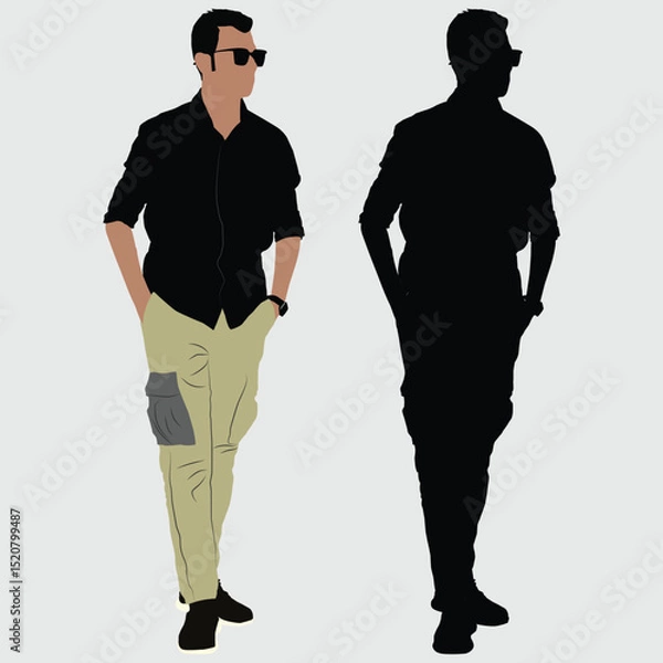 Obraz silhouette of a young man
