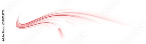 Fototapeta PNG dynamic laser trail on red background with blur motion and line speed effects PNG, where city lights stretch into a vibrant line glowing past another long red line.