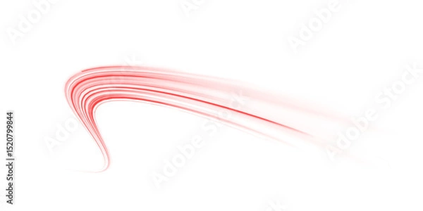 Fototapeta PNG bright red streak and laser motion forming a glowing speed line on night road, while tail blur rushes through the darkness and each flash curves into a line PNG.