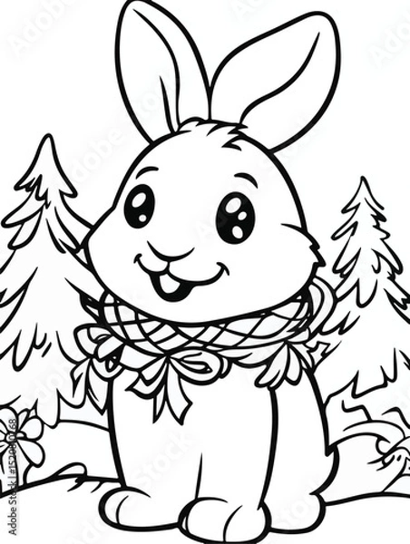 Obraz Christmas Bunny with a Garland

