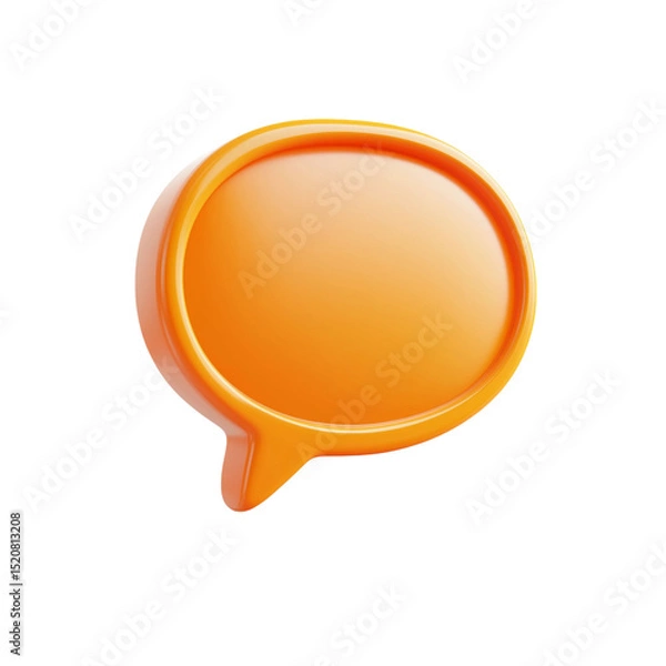 Fototapeta 3d illustration rendering of an orange speech bubble