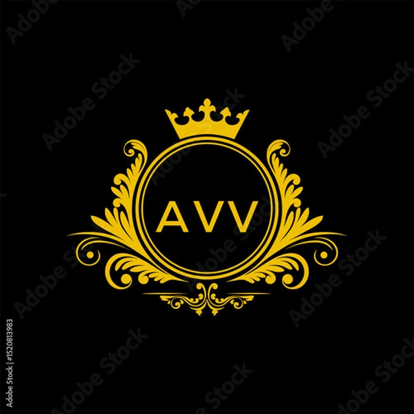 Fototapeta Initial AVV Letter Linked Logo for business and company identity. Modern AVV Letter Logo Vector Template with modern trendy golden logo.
