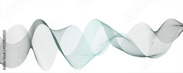 Fototapeta Abstract grey,green, smooth element swoosh speed wave modern stream background. Frequency sound wave lines and technology background, Design for brochure,Wallpaper, Business banner, poster.