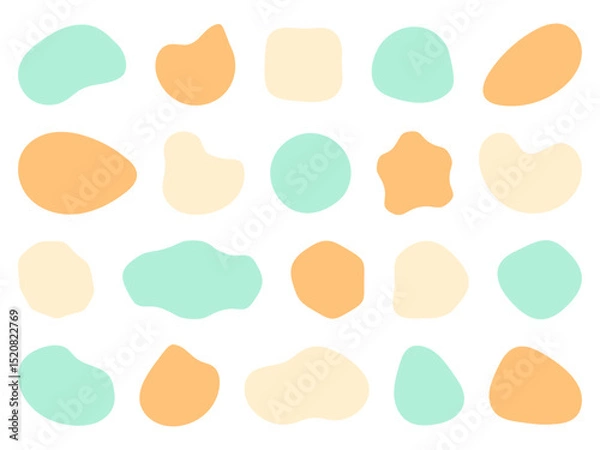 Obraz ビタミンカラーのポップな流体シェイプセット