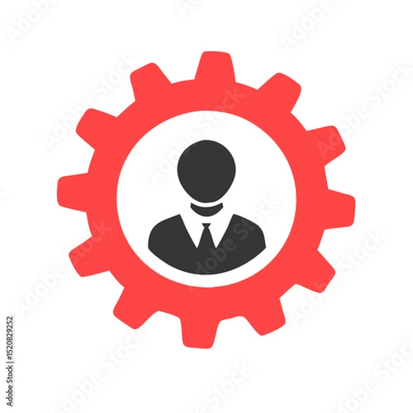 Obraz Business avatar inside red gear icon
