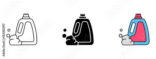 Obraz Detergent    Line, Glyph, and Fill Style Icon Set