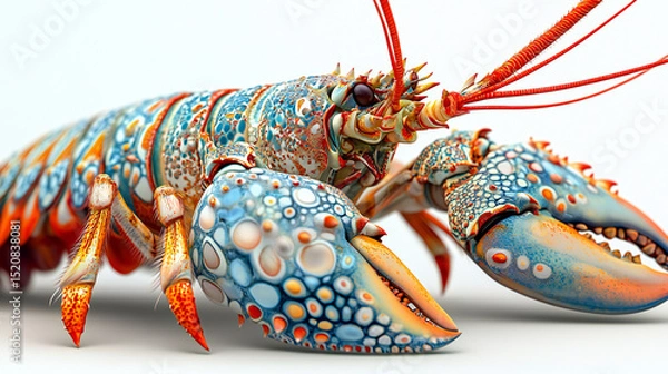 Obraz Fresh lobster seafood isolated on white background