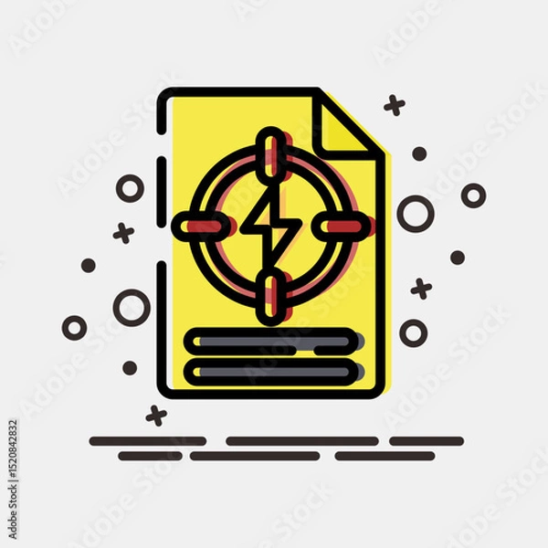 Fototapeta Icon energy specific policy. Renewable energy elements. Icon in MBE style.