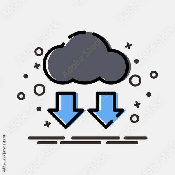 Fototapeta Icon low emission. Renewable energy elements. Icon in MBE style.