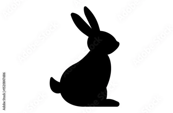 Obraz ウサギのシルエットシンプルアイコンベクターイラスト 兎 うさぎ