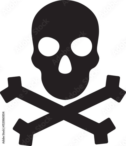 Obraz Skull and bones icon design. Skull with crossed bones vector design.