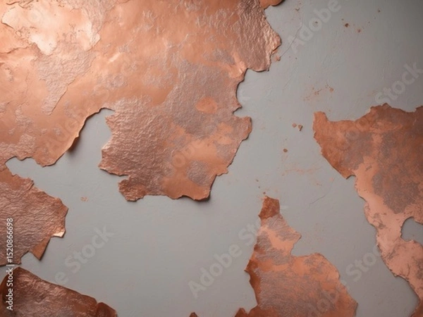 Fototapeta Abstract Copper Leaf Texture on Gray Background, Modern Wall Art Design Detail.
