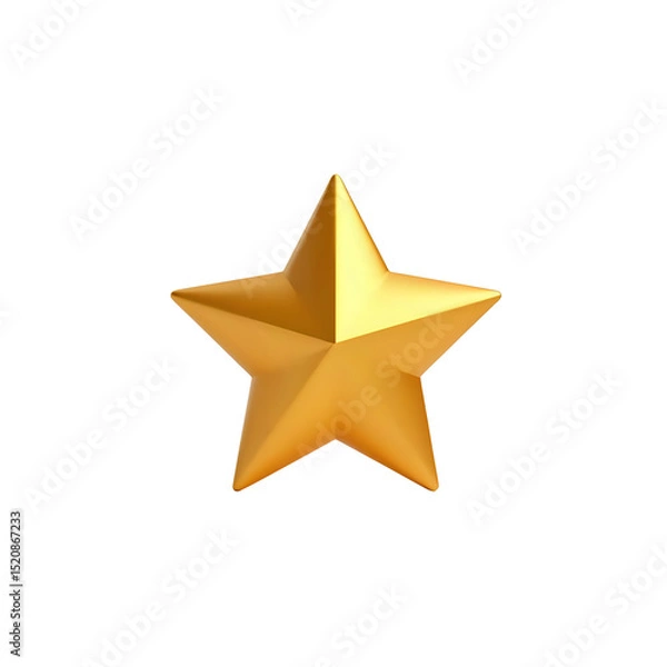 Fototapeta 3d, golden star on white background - 1
