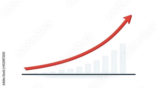 Fototapeta Digital Business Analysis – Hand Pointing to Growth Metrics