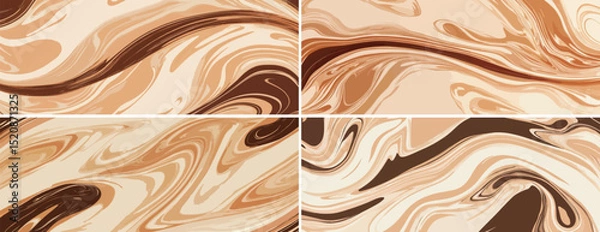Fototapeta Abstract Marble Vector Background, Brown and Beige Colors