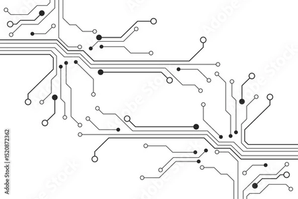 Fototapeta Abstract digital background with technology circuit board texture. Electronic motherboard illustration. Communication and engineering concept. Vector illustration
