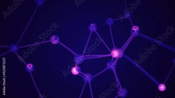 Obraz Schematic diagram of purple neurons